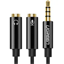 Cabo Adaptador Ugreen AV141 Duplo Jack 3.5 MM - Preto