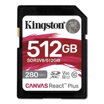 Cartao de Memoria SD Kingston C10 U3 Canvas React Plus 512GB - SDR2V6/512GB