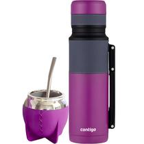 Kit Termo Contigo - 1.1L + Cuia + Bomba de Chimarrao - Dragon Fruit