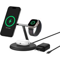 Carregador Wireless Belkin WIZ022VFBK 3-IN-1 15W Magsafe QI2 Stand iPhone-Watch-Airpod 15W Preto