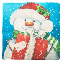 Capa de Travesseiro Natalina 43X43CM Nossa Senhora Neve com Presente