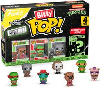 Bonecos Splinter/ Raphael/ Rocksteady - Tenage Mutant Ninja - Funko Bitty Pop! 4 Pack