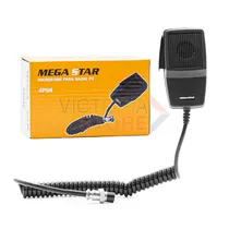 Microfone PTT para Rádio PX Mega Star 4PIN - Preto