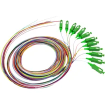 Cabo Pigtail Trançado de Fibra Óptica SC-Apc G657A1 0.9 MM - 1 Metro (16 Cores)