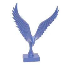 Estátuas Decorativas de Pássaro Em Resina 46 CM Azul