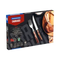 Kit de Tenedor Y Cuchillo Tramontina Churrasco 21199/903 12 Piezas
