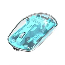 Mouse Sem Fio Xo XO-M12 Wireless / Bluetooth + 2.4G USB / 300MAH - Transparente/Azul
