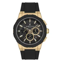 Relogio Analógico Masculino Daniel Klein DK.1.13997-3 Acp / Pulseira de Silicone - Preto/Dourado