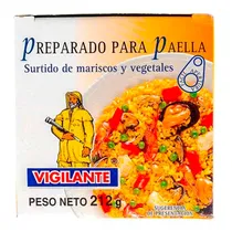 Preparação de Paella Vigilante Sortido de Frutos do Mar e Legumes Lata 212G