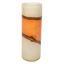 Vaso Cilíndrico Ondulado Em Vidro Soprado
