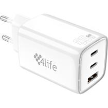 Carregador de Parede 4LIFE FL9565CCAW 65 W Ganmaster USB-C + USB-A - Branco