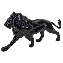 Estátua Decorativa de Leão 46,5 CM Preta