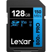 Cartão de Memória SD Lexar 800X Serie Azul Alta Performance 150-30 MB/s C10 U3 V30 128 GB (LSD0800P128G-Bnnnu)