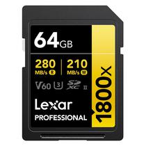 Cartao de Memoria SD 64GB Lexar Pro Gold 1800X 280-210MB/s C10 V60