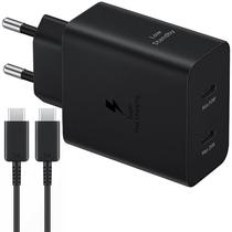 Carregador Samsung 50W Power Adapter Duo EP-T5020XBEGWW 2 USB-C 50 Watts + Cabo USB-C