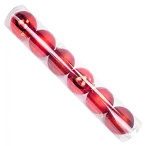 Bola Natal com 6 Pçs de 10 CM Vermelha