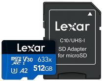 Cartão de Memória Micro SDXC Uhs-I Lexar 633X 100-70 MB/s - 512GB