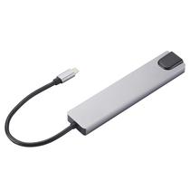 Hub USB-C Kolke KCH-681 8 Portas / USB 2.0 / USB 3.0 / HDMI / 2 USB-C / Lan / SD / TF - Cinza