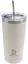 Copo Térmico com Canudo Discovery 18495 600ML - Creme