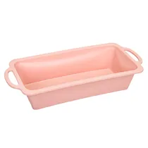 Forma Retangular de Silicone com Alças - Rosa Claro.