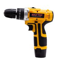 Furadeira e Parafusadeira Sem Fio Max Top 12V CG-2020 220-240V com 2 Baterias - Amarelo/Preto