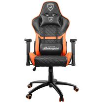 Lamborghini Sillon Gamer Veneno Nero Nemesis Plastico Cuero 180 Negro/Naranja