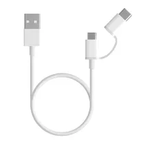 Cabo Xiaomi Micro-USB + USB-C SJX01ZM 30CM / 2 Em 1 - Branco