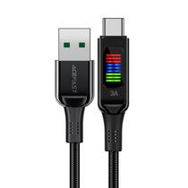 Cabo Acefast C7-04 USB-A p/ USB-C 1.2M LED Black