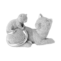Figura Decorativa de Gato Concepts 437-4911249 19 CM Plata