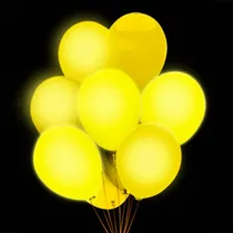Baloes de LED Iluminados Amarelo Liso 5PCS