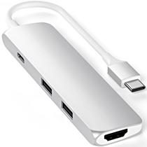 Hub USB-C Satechi Slim Multi-Port ST-Cmas com USB-C/HDMI/USB-A - Silver