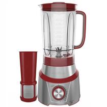 Liquidificador Britania BLQ1350 Inox Turbo Pro Maxx - 1200W - 3L - 220V - Vermelho e Prata