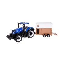 Tractor de Juguete Bburago New Holland Agriculture T7.315 With Horse Trailer 18-44069