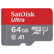 Cartão Microsd de 64GB Sandisk Ultra SDSQUAR-064G-GN6MA de 100MB/s - Cinza/Branco