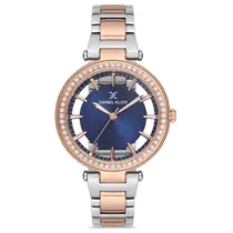 Relógio Analógico Feminino Daniel Klein DK.1.12681-5 Premium Ladies / Pulseira de Aço Inoxidável - Prata/Rose Gold