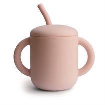 Mushie Vaso Silicona Con Pajita Blush