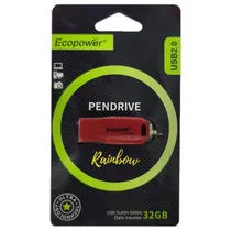 Pendrive Ecopower 32GB Rainbow - Vermelho