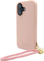 Capa com Cordão Guess para iPhone 16 GUHMP16SPGCSFLWP - Pink