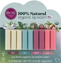 Protetor Labial Eos 100&#37; Natural Organic Lip Balm 4G (9 Unidades)