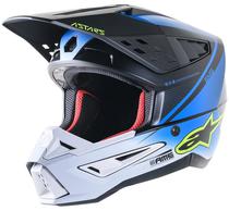 Capacete para Moto Alpinestars Rayon s-M5 - Tamanho M (57-58) - Azul/Branco