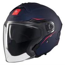 Capacete MT Helmets Cosmo SV Solid A7 - Aberto - Tamanho L - com Óculos Internos - Matt Blue