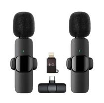 Microfone Eletro K9 Mic EL-1823 Wireless para Smartphones Ios/Android - Preto