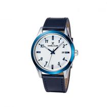 Relogio Analogico Daniel Klein Premium DK11870-6 Masculino, Couro - Azul e Branco