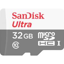 Cartão de Memória Micro SD Sandisk Ultra 100 MB/s C10 32GB (SDSQUNR-032G-GN3MA)