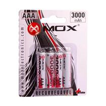 Pilhas Mox Recarregaveis AAA c/4 3000 Mah