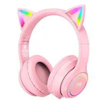 Fone de Ouvido Onikuma Gaming B90 BT/com Fio/Microfone RGB - Rosa