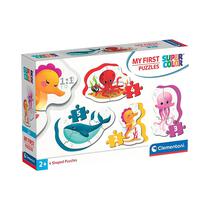 Kit de Rompecabezas Clementoni 20835 Super Color MY First Puzzles Sea Life 4 Unidades