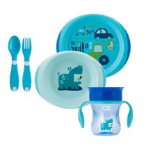 Chicco Nursery Set de Comida Azul 12M+ Detalles En El Producto 12M+ Azul