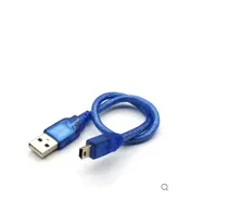 Cabo USB-A p/ Mini-B Microfins 2.0, 30CM, Azul