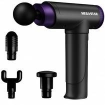 Massageador Muscular Megastar FMA12 com 4 Cabecas Recarregavel - Preto/Roxo